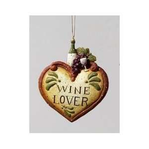  Vintage Tuscan Wine Lover Heart Christmas Ornament 