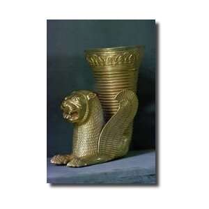  Rhyton In The Shape Of A Seated Lionmonster From Hamadan 