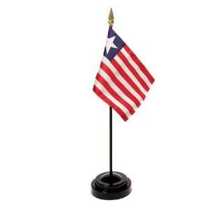  Liberia Flag 4X6 Inch Mounted E Gloss Patio, Lawn 