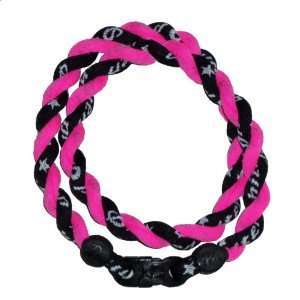   Tornado Necklace   Black with Hot Pink 20 Finished Length Jewelry