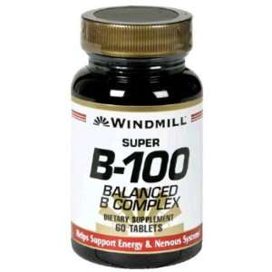  Windmill  Vitamin Super B 100 (Balanced B Complex), 60 