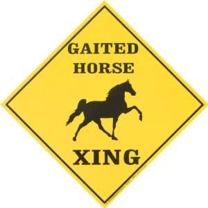  Horse Xing Gaited Caution Sign   Yellow   21 X 21 
