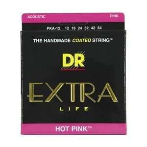  DR Hot Pink Phos Bronze Acoustic Strings 12 54 PKA 12 