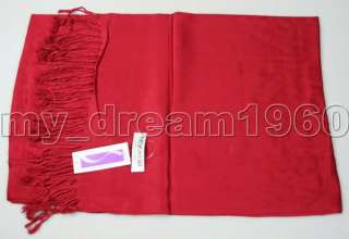 Pashmina New 100% Cashmere Solid Scarf Shawl Wrap red  