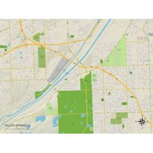  Political Map of Willow Springs, IL Premium Poster Print 