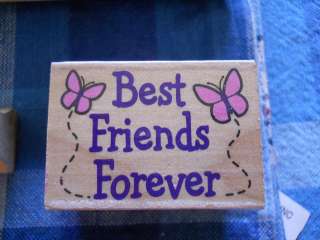 Rubber Stamp Saying Phrase Quote Verse Best Friends Forever Butterfly 