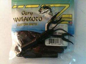 Gary yamamoto Fat Baby Craw Worm Black W/SM RED FLK 051  