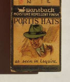 1930s? Advertising Portis Hats from $3.95 Swansback MB  