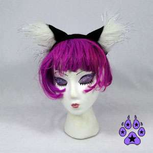 Cosplay CAT RAVE cYbEr Goth Kitty Anime Hat EARS Neko  