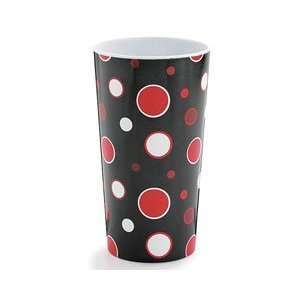  Red & White Dotted Tall Melamine Black Vase