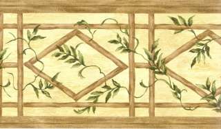 LATTICE WITH IVY BROWN EDGES Wallpaperl bordeR Wall  