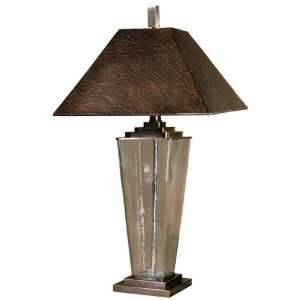  Calisto Blow Glass and Bronze Metal Table Lamp   Free 