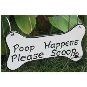  Ceramic Yard Sign For Dogs and Dog Owners, Poop Happens 
