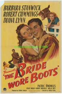 THE BRIDE WORE BOOTS MOVIE POSTER 1946 BARBARA STANWYCK  