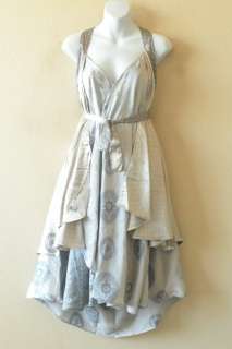 Reversible Vintage Silk Magic 30 Length Wrap Skirt Halter Tube Dress 