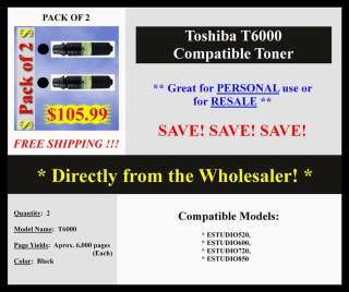 Toshiba T6000 Estudio,520,600,720,850, New, Pack of 2  