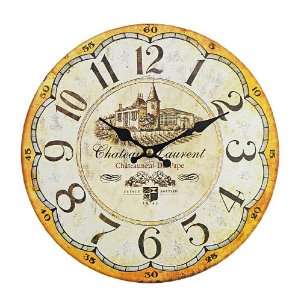  Chateau Laurent Wall Clock   Vintage Winery Wall Decor 