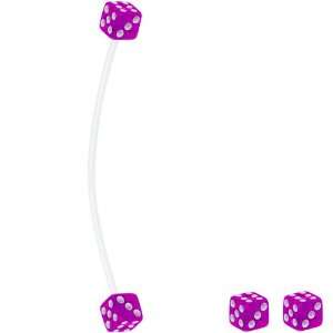  Purple Dice Pregnant Belly Button Ring Jewelry