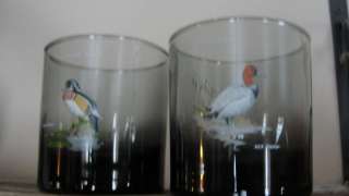 NED SMITH WOOD DUCK&CANVASBACK SIGNED DUCKS 2 GLASSES  