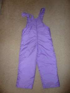 Girls Ski Snowboard Purple Bib Overalls/Pants Size 4  