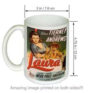  Laura Vintage Gene Tierney Vincent Price Movie COFFEE MUG 
