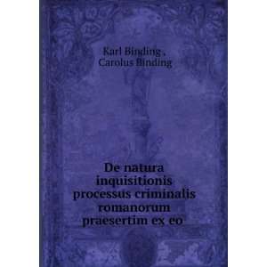   romanorum praesertim ex eo . Carolus Binding Karl Binding  Books
