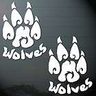 x2P. WOLF PAWS DECAL STICKER CUT OUT MIRROR WALL COMPUTER CAR 