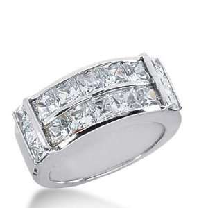 18k Gold Diamond Anniversary Wedding Ring 16 Princess Cut Diamonds 3 