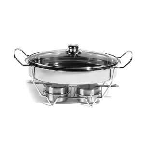   Stainless Oval Chafing Dish w/ Lid Rest 3.5 qt.