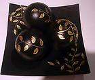 New Set of 3 Table Decorative Orb Balls with Square dish