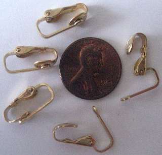 VINTAGE GOLD Clip On Earring Ear Ring 3mm Flat Setting  