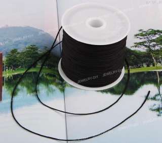 40m Black Nylon Rattail Chinese Knot Cord Thread 1mm HOT  