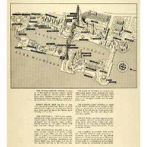 1933 Print Lagoon Chicago Worlds Fair Thermometer Map Bendix Lama 