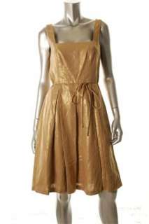 Lauren Ralph Lauren NEW Capetown Gold Versatile Dress Linen Glitter 14 