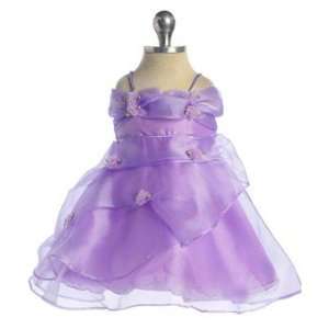  Lilac Satin with Tiny Flowers Layer Dress   SMALL (3 6 