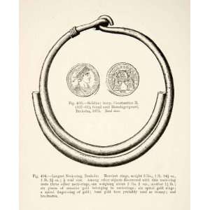  1889 Wood Engraving Neck ring Broholm Solidus Constantine 