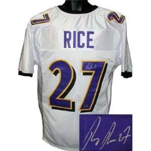   Ray Rice Jersey   White Prostyle   Autographed NFL Jerseys Sports