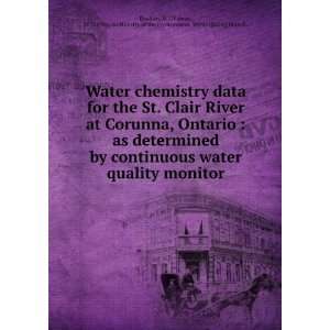  Water chemistry data for the St. Clair River at Corunna 
