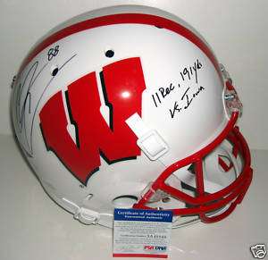 Chris Chambers Signed Auto Wisconsin Badgers Full Size Helmet  