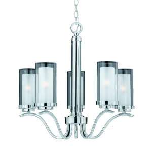 Triarch 38523 Cylindique Collection 5 Light Chandelier, Chrome Finish 