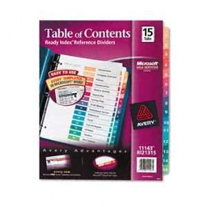   Table of Contents Divider, 1 15, Multi, Letter AVE11143 Electronics