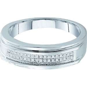 The Stylish Shimmer Diamond Band 10K White Gold .12CT Radiant Micro 