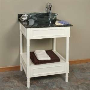  24 Creamy White Vanity for Vessel Sink   No Faucet Holes 