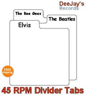 10 ea) 45rpm Record Divider Cards (Blank)   Get Organized