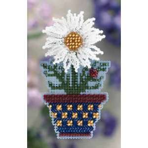  White Daisy Spring Bouquet Kit (cross stitch & beads 
