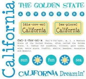 CALIFORNIA USA Scrapbooking Stickers SRM 45005Q 718588450055  