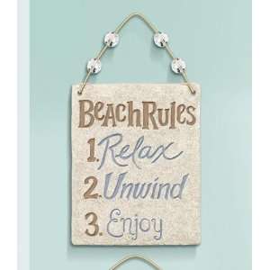  Affirmation Plaque  Beach Rules 