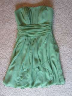 Davids Bridal CLOVER Green Strapless Chiffon Bridesmaids dress size 8 