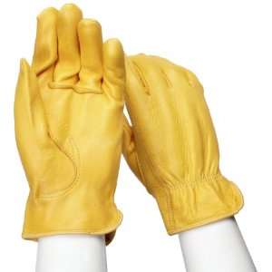 West Chester 9920K Leather Glove, Shirred Elastic Wrist Cuff, 8.75 