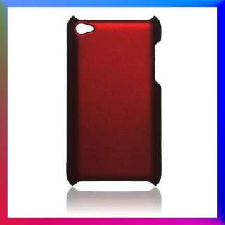 Red Rubberized Hard Case Cover for iPod Touch 4 4G 4th  